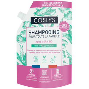 Coslys Shampoing Famille Aloe Vera Bio Doypack 1L - Publicité