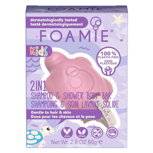 Foamie Soins des Cheveux Enfant Shampoing et Douche Solide 2 en 1 Turtelly Cute Rose 80g - Publicité