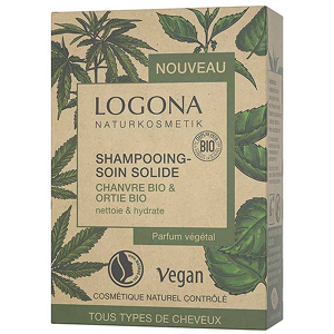 Logona Soins Capillaires Shampoing Solide au Chanvre & à l'Ortie Bio 60g - Publicité