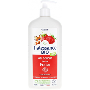 Natessance Kids Bio Shampoing Douche Fraise 500ml - Publicité