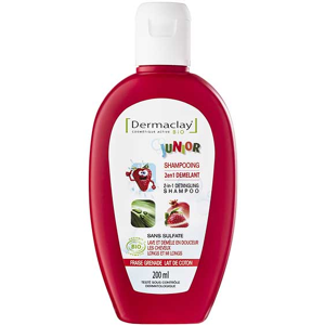 Dermaclay Junior Shampoing 2 en 1 Démêlant Bio 200ml - Publicité