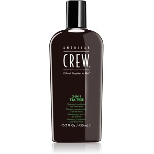 American Crew Hair & Body 3-IN-1 Tea Tree shampoing, après-shampoing et gel douche 3 en 1 pour homme 450 ml - Publicité