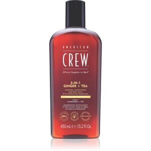 American Crew 3 in 1 Ginger + Tea 3 en 1 : shampoing, après-shampoing et gel douche pour homme 450 ml - Publicité