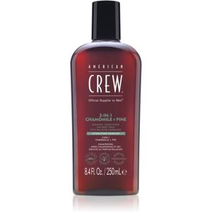 American Crew 3 in 1 Chamimile + Pine 3 en 1 : shampoing, après-shampoing et gel douche pour homme 250 ml - Publicité