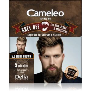 Delia Cosmetics Cameleo Men teinte rapide couvrant immédiatement les cheveux gris teinte 5.0 Light Brown 2 x 15 ml