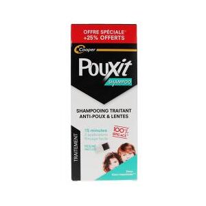 Pouxit Shampoing Traitant Anti-Poux & Lentes 200 ml + 50 ml offerts - Flacon 250 ml + 1 peigne