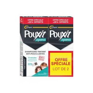Pouxit Shampoing Traitant Anti-Poux & Lentes Lot de 2 x 250 ml - Lot 2 x 250 ml + 2 peignes