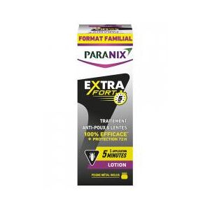 Paranix Extra Fort 5 Minutes Lotion Traitement Anti-Poux & Lentes 200 ml - Boîte 1 flacon + 1 peigne