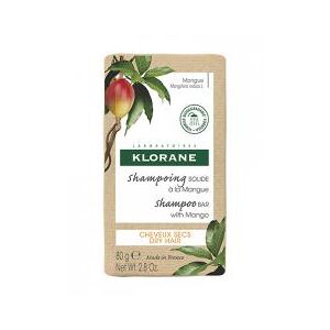 Klorane Mangue Shampoing Solide Nutrition à la Mangue - Cheveux Secs 80 g - Pain 80 g
