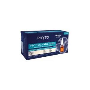 Phyto Phytocyane Men Traitement Antichute Homme - Chute Sévère Héréditaire Cheveux Clairsemés - 12 Fioles X 3,5 ml - Boîte 12 fioles de 3,5 ml