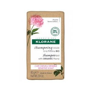 Klorane Pivoine Shampoing Solide Apaisant à la Pivoine Bio - Cuir Chevelu Sensible 80 g - Pain 80 g