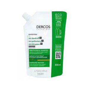 Vichy Dercos Shampoing Traitant Antipelliculaire Cheveux Secs Cuir Chevelu Sensible Éco-Recharge 500 ml - Doypack 500 ml