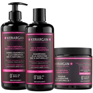 Kerargan - Kit Shampoing, Après-Shampoing et Masque à la Kératine - Cheveu Sec et Abîmé - Sans sulfate, paraben et silicone - 3x500 ml - Publicité