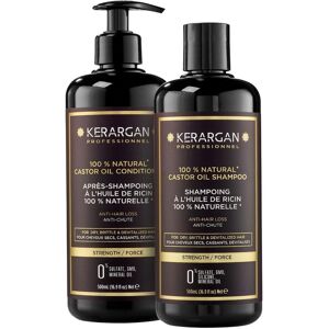 Kerargan - Shampoing et Après-Shampoing à l’Huile de Ricin et d’Argan - Stimule la Pousse - Sans Sulfate, Paraben et Silicone - 2x500 ml - Publicité