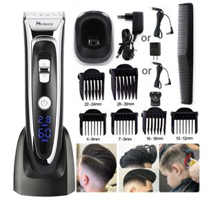 Tondeuses à cheveux avec adaptateur tondeuse à barbe Kit de coupe de cheveux professionnel Rechargeable 13 ensemble prise de charge affichage LED outils de soins capillaires pour hommes