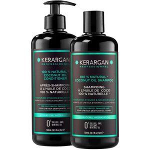 Kerargan - Shampoing et Après-shampoing à l’Huile de Coco et d’Argan - Nourrit et Hydrate - Cheveu Sec - Sans Sulfate, Paraben, Silicone - 2x500 ml - Publicité