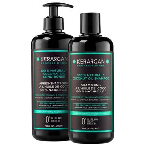 Kerargan - Shampoing et Après-shampoing à l’Huile de Coco et d’Argan - Nourrit et Hydrate - Cheveu Sec - Sans Sulfate, Paraben, Silicone - 2x500 ml - Publicité