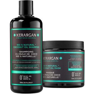 Kerargan - Shampoing et Masque à l’Huile de Coco et d’Argan pour Nourrir et Hydrater - Cheveux Secs - Sans Sulfate, Paraben, Silicone - 2x500 ml - Publicité