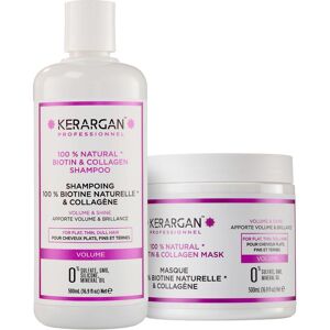 Kerargan - Shampoing et Masque à la Biotine et au Collagène pour Donner Force et Brillance - Cheveu Abîmé - Sans Sulfate, Paraben, Silicone - 2x500 ml - Publicité