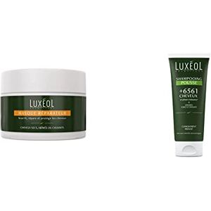 Luxéol Masque Cheveux Réparateur Nutrition & Protection 98% D'Ingrédients D'Origine Naturelle 200ml & Shampooing Pousse Force & Densité Réactive La Croissance Des Cheveux Existants 200ml - Publicité