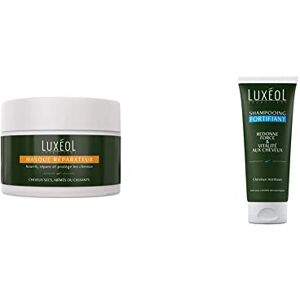 Luxéol Masque Cheveux Réparateur Nutrition & Protection Soins Cheveux Secs, Abîmés & Cassants 200ml & Shampooing Cheveux Fortifiant Force & Vitalité Soin Cheveux Normaux 200ml - Publicité