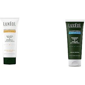 Luxéol Après-Shampooing Réparateur Nutrition & Protection Limite Les Fourches Soin Cheveux Secs, Abîmés & Cassants 200ml & Shampooing Cheveux Fortifiant Force & Vitalité 200ml - Publicité