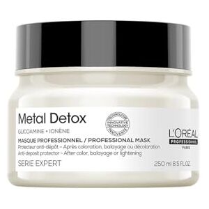 L'Oréal Professionnel L’Oréal Professionnel, Masque Anti-Métal, Cheveux Abîmés & Cassants, Colorés ou Naturels, Renforce, Protège de la Casse & Hydrate la Fibre, Technologie brevetée, Metal Detox, Série Expert, 250ml - Publicité