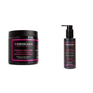 KERARGAN Masque Capillaire à la Kératine pour Régénérer et Fortifier le Cheveu Cheveu Sec et Abîmé Sans sulfate 500 ml & Sérum Capillaire à la Kératine pour Régénérer et Fortifier 100 ml - Publicité