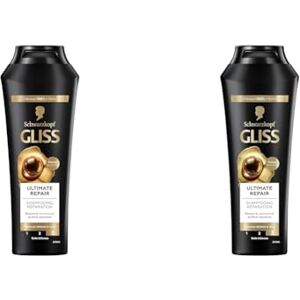 Schwarzkopf Gliss Shampoing Ultimate Repair Cheveux secs/très abîmés 89% d'ingrédients d'origine naturelle Flacon de 250ml (Lot de 2) - Publicité