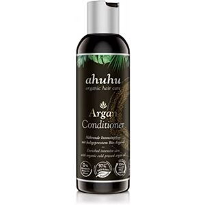 ahuhu ARGAN Après-shampoing (200 ml) – Après-shampoing revitalisant à l'huile d'argan et au lait de riz, démêlage facile, brillance, douceur, vitalité, cheveux cassants, secs ou bouclés - Publicité