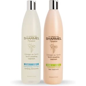 Sharmel France Kit Lissage au Tanin Sharmel 2 x 500ml Sans Formol Enrichi en Polyphénol Made in France (2 x 500 ml) - Publicité