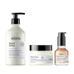 L'Oréal Professionnel L’Oréal Professionnel, Large Routine Anti-Métal pour Cheveux Abîmés & Cassants, Colorés ou Naturels, Shampoing Détoxifiant+ Masque Protecteur + Huile, Technologie brevetée, Metal Detox - Publicité