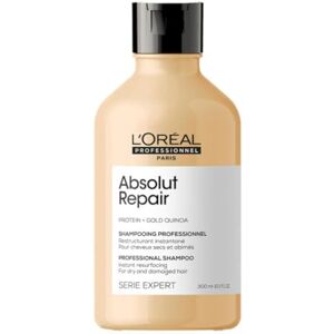 L'Oréal Professionnel , Shampoing Réparateur Instantané, Cheveux Secs & Abîmés, Nourrit Intensément la Fibre, Répare & Renforce les Zones Fragilisées, Absolut Repair, Serie Expert, 300ml - Publicité