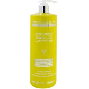 Abril Et Nature Bain Shampoo Gold Lifting Shampoing Hydratant 1000 ml Pour Cheveux Bouclés Soin des Cheveux avec des Cellules Souches et du Panthénol Végan - Publicité