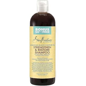 SHEA MOISTURE Shampooing à l'huile de ricin noire de Jamaïque Renforcement et restauration 577 ml Plus grande taille - Publicité