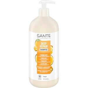 Sante Naturkosmetik Deep Repair Shampooing Squalan + complexe protéiné triple couche Shampooing de soin végétalien pour cheveux souples et brillants, répare les cheveux secs et abîmés, 950 ml - Publicité