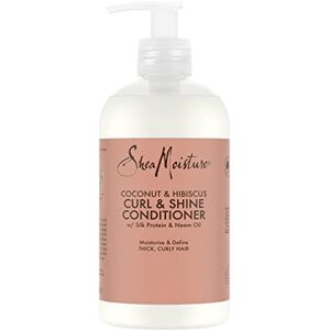 SHEA MOISTURE Après-shampooing Boucles et Brillance Noix de Coco & Hibiscus pour cheveux épais et bouclés Hydrate et Redéfinit les boucles 384ml - Publicité