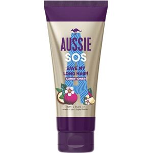 Aussie Soin Après-shampoing Vegan, SOS Save My Long Hair, Pour Cheveux Secs et Frisés, Démêle Instantanément, Brillance et Nutrition, Soin Non Testé sur les Animaux, 200ml - Publicité