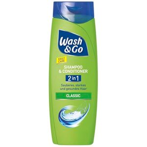 Wash&Go Wash & Go Classic Shampooing et après-shampoing 2 en 1 400 ml, soin quotidien pour des cheveux propres, forts et sains - Publicité