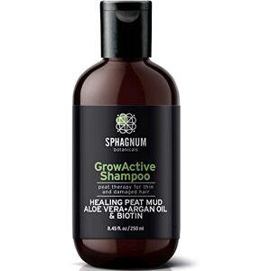 Sphagnum Botanicals Shampooing pour la croissance des cheveux à l'huile d'argan Traitement 100% naturel sans sulfate avec de la boue efficace pour les cheveux fins et abîmés. Remède antipelliculaire organique puissant - Publicité