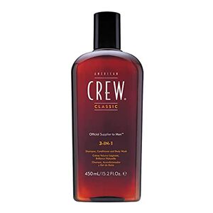 American Crew Shampoing classique 3 en 1, après-shampoing et gel douche pour le corps, 100 ml, shampooing de soin et gel douche pour homme, produit pour le nettoyage quotidien du corps et des cheveux - Publicité