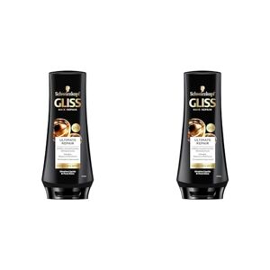 GLISS Schwarzkopf  Après-Shampoing Ultimate Repair Soin Cheveux Secs et Cheveux Abîmés Répare et Renforce 95% d'ingrédients d'origine naturelle Flacon de 200ml (Lot de 2) - Publicité