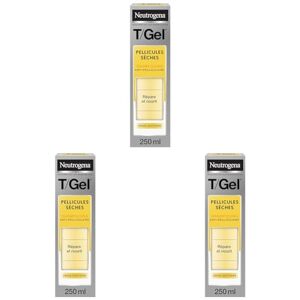 Neutrogena T/Gel Shampoing Antipelliculaire Pellicules Sèches, Cheveux Secs et Abîmés, 250 ml (Lot de 3) - Publicité