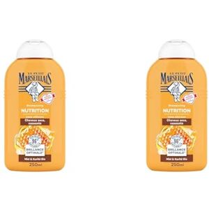 Le Petit Marseillais Shampooing Nutrition, Cheveux Secs, Abimés et Cassants, Miel de Provence BIO & Karité BIO, 250 ml (Lot de 2) - Publicité