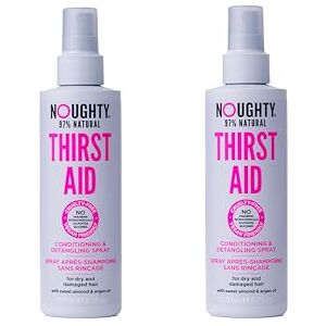 Noughty 97% Natural Thirst Aid Conditioning and Detangling Spray, Vegan Haircare, Leave In Hair De-Tangler Treatment for Dry and Damaged Hair, with Sweet Almond and Argan Oil 200ml Spray DUO - Publicité