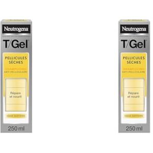 Neutrogena T/Gel Shampoing Antipelliculaire Pellicules Sèches, Cheveux Secs et Abîmés, 250 ml (Lot de 2) - Publicité