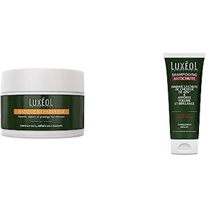 Luxéol Masque Cheveux Réparateur Nutrition & Protection Douceur & Éclat Soins Cheveux Secs, Abîmés & Cassants 200ml & Shampooing Antichute Diminue La Chute De Cheveux 200ml - Publicité