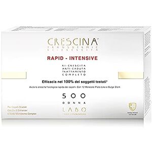 CRESCINA LABO  Transdermic RAPID-INTENSIVE Double Traitement Anti-Chute et Repousse 500 Femme 20+20 Ampoules - Publicité