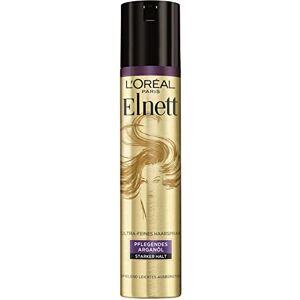 L’Oréal Paris L'Oréal Paris Elnett de Luxe Laque nourrissante à l'huile d'argan facile à brosser Spray ultra fin à forte tenue 250 ml - Publicité