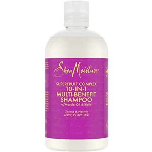 SHEA MOISTURE Shampooing 10 en 1 SuperFruit Complex pour cheveux ternes en manque d'éclat Purifie et Nourrit 384 ml - Publicité